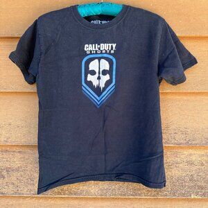2014 Call Of Duty Ghosts Black Graphic Tee Kids XL 14/16 100% Cotton Short Sleev